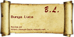 Bunya Luca névjegykártya